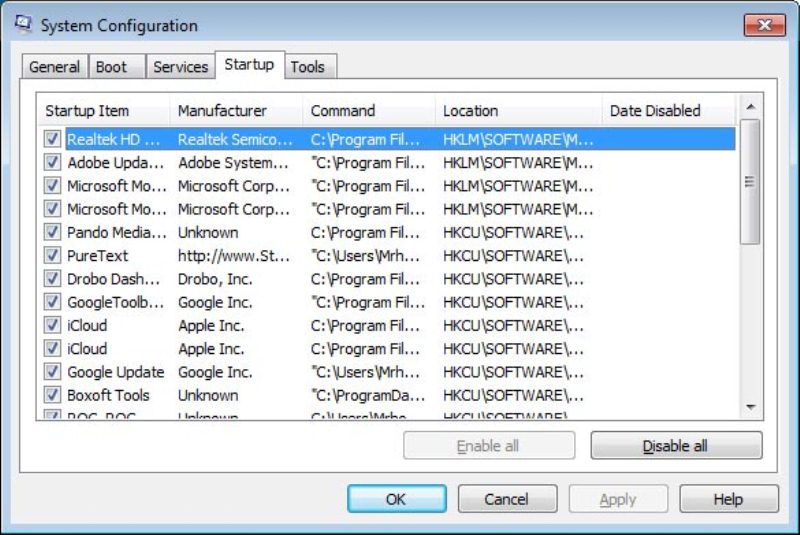 chuong trinh khoi dong cung windows