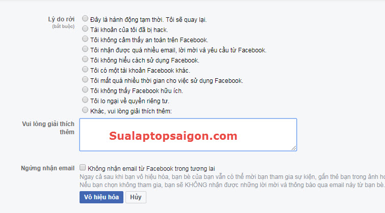lam sao de khoa facebook