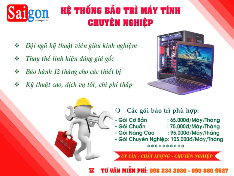 Sửa chữa máy tính Sài Gòn Uy Tín Chất Lượng